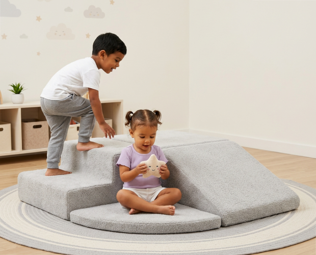 Mobiliário infantil para explorar, descobrir e se movimentar