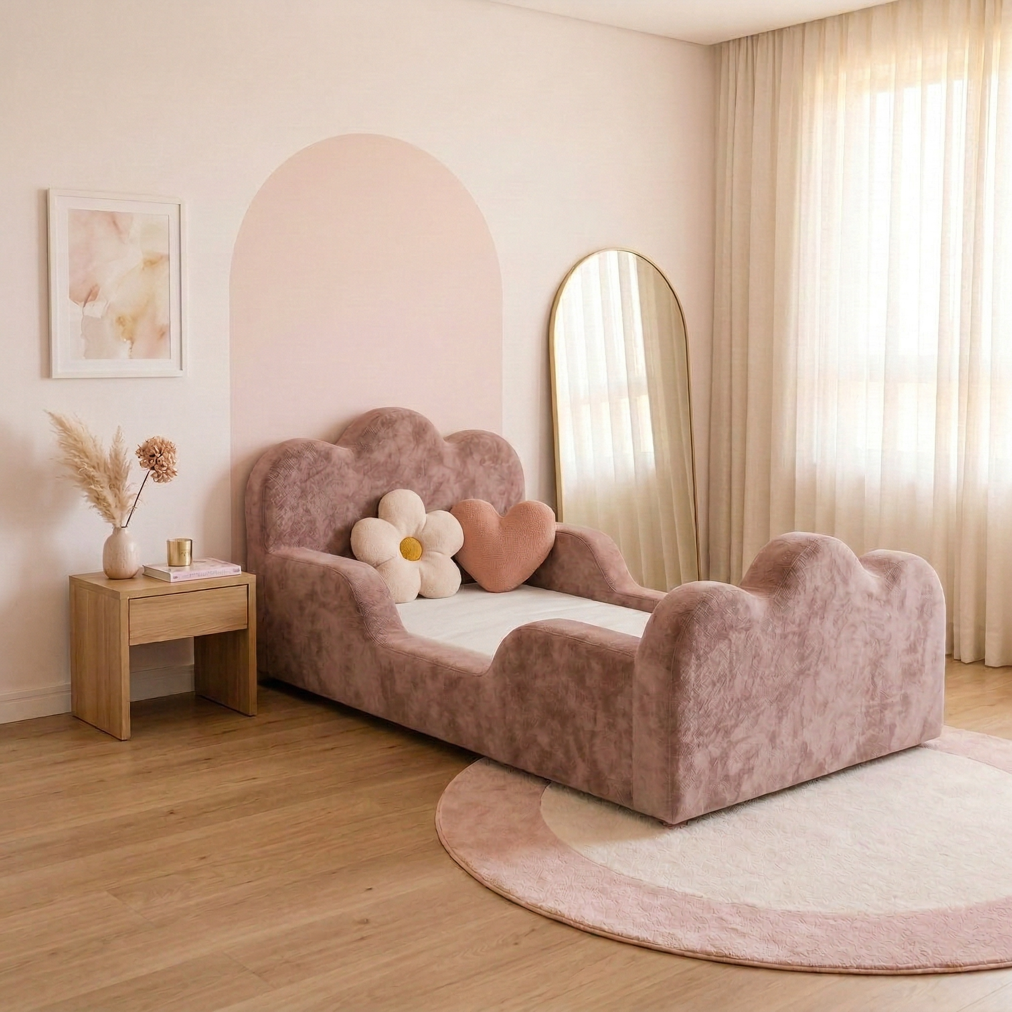 Cama Montessori Infantil Sonhos Duo Solteiro - Rosa