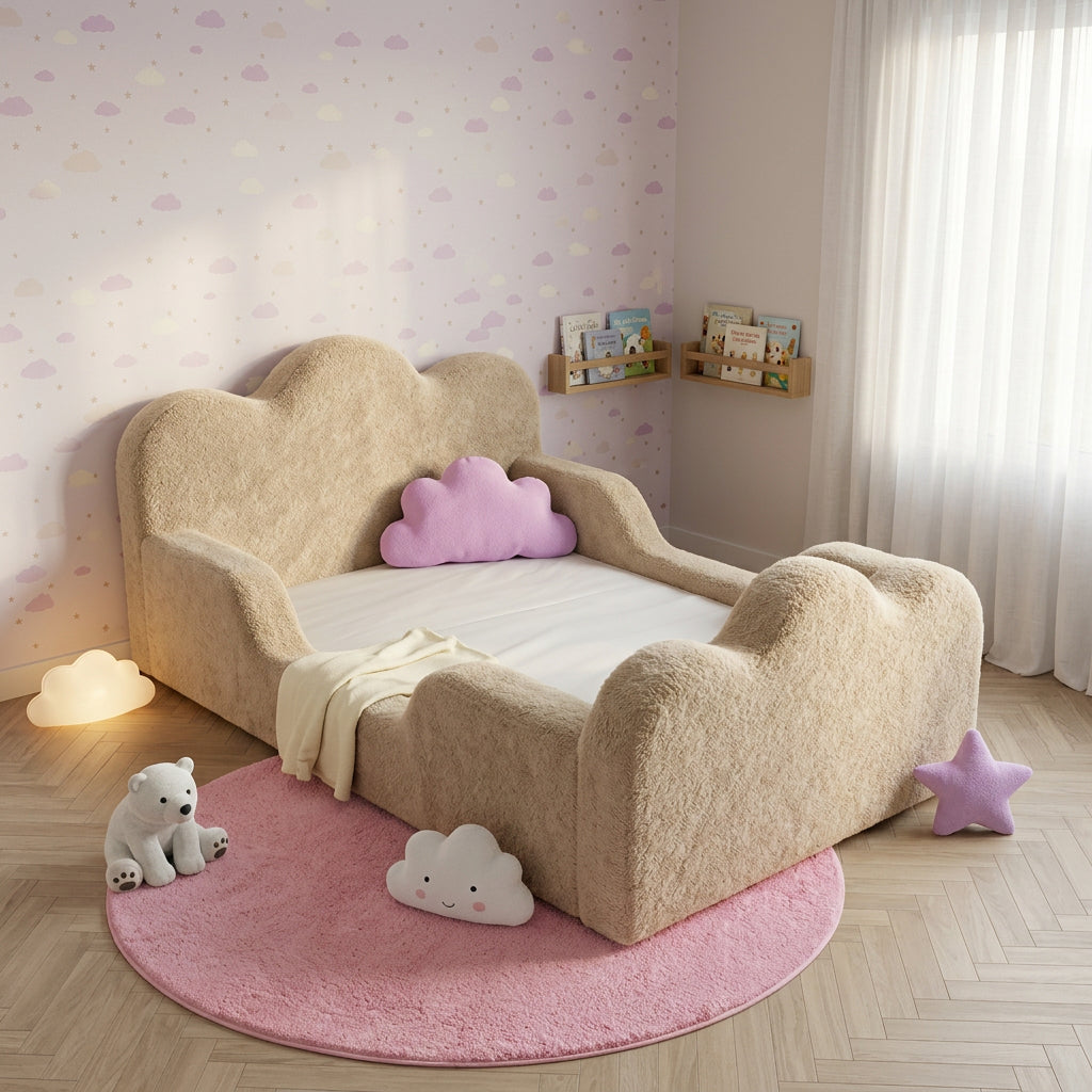 Cama Montessori Infantil Sonhos Duo Casal - Bege