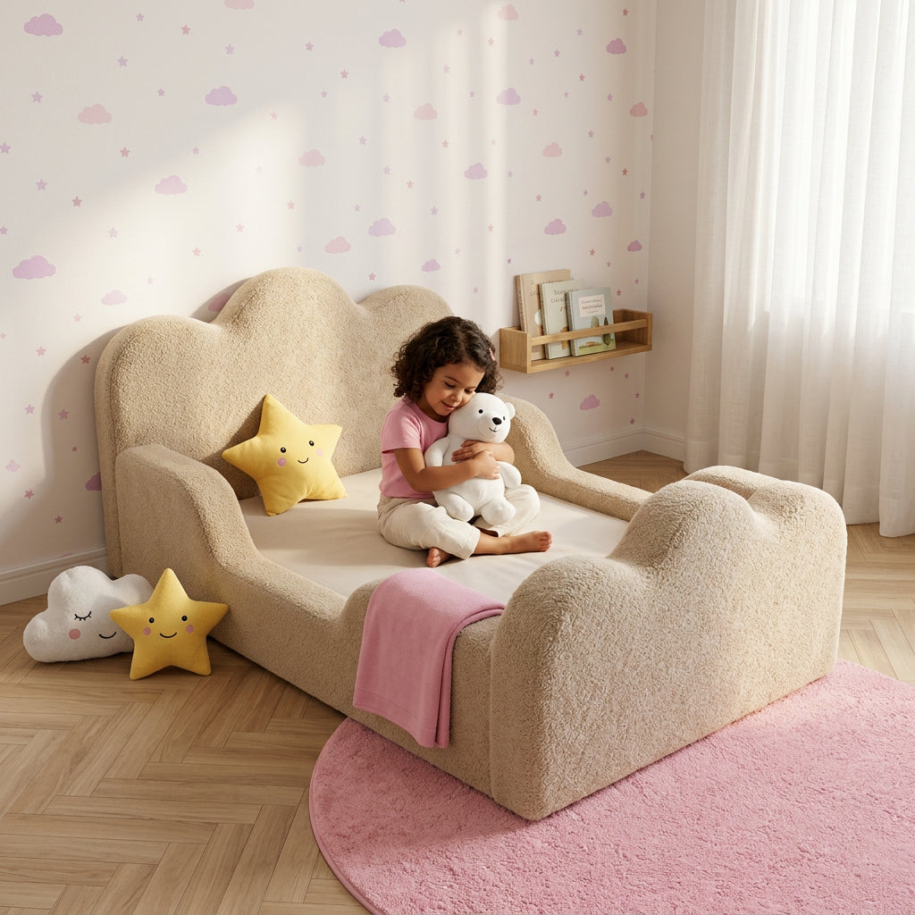 Cama Montessori Infantil Sonhos Duo Casal - Bege