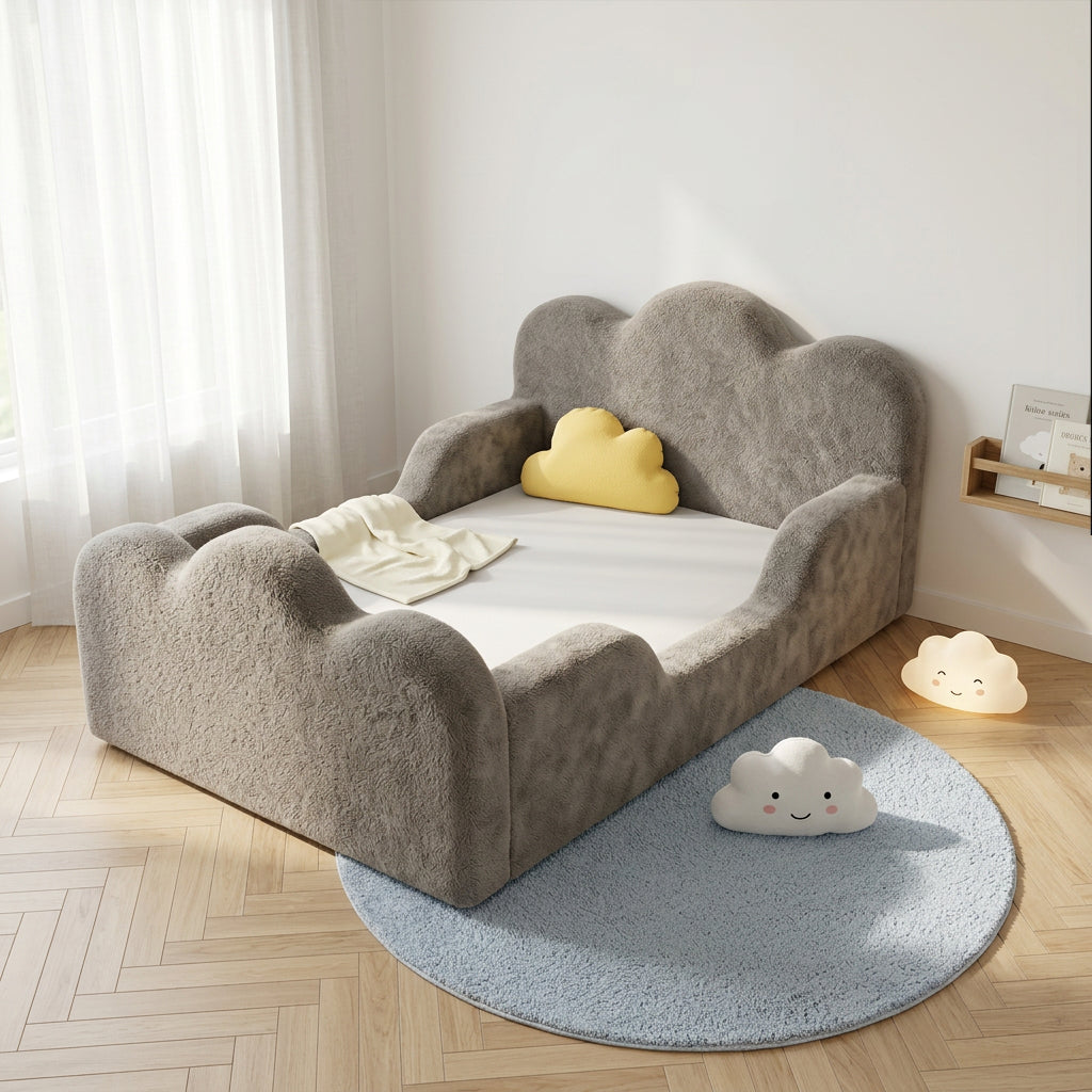 Cama Montessori Infantil Sonhos Duo Casal - Cinza