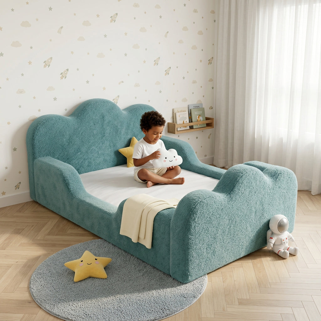 Cama Montessori Infantil Sonhos Duo Casal - Azul