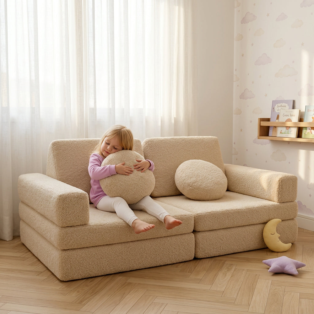 Sofá Modular Infantil Aventuras Play - Bege