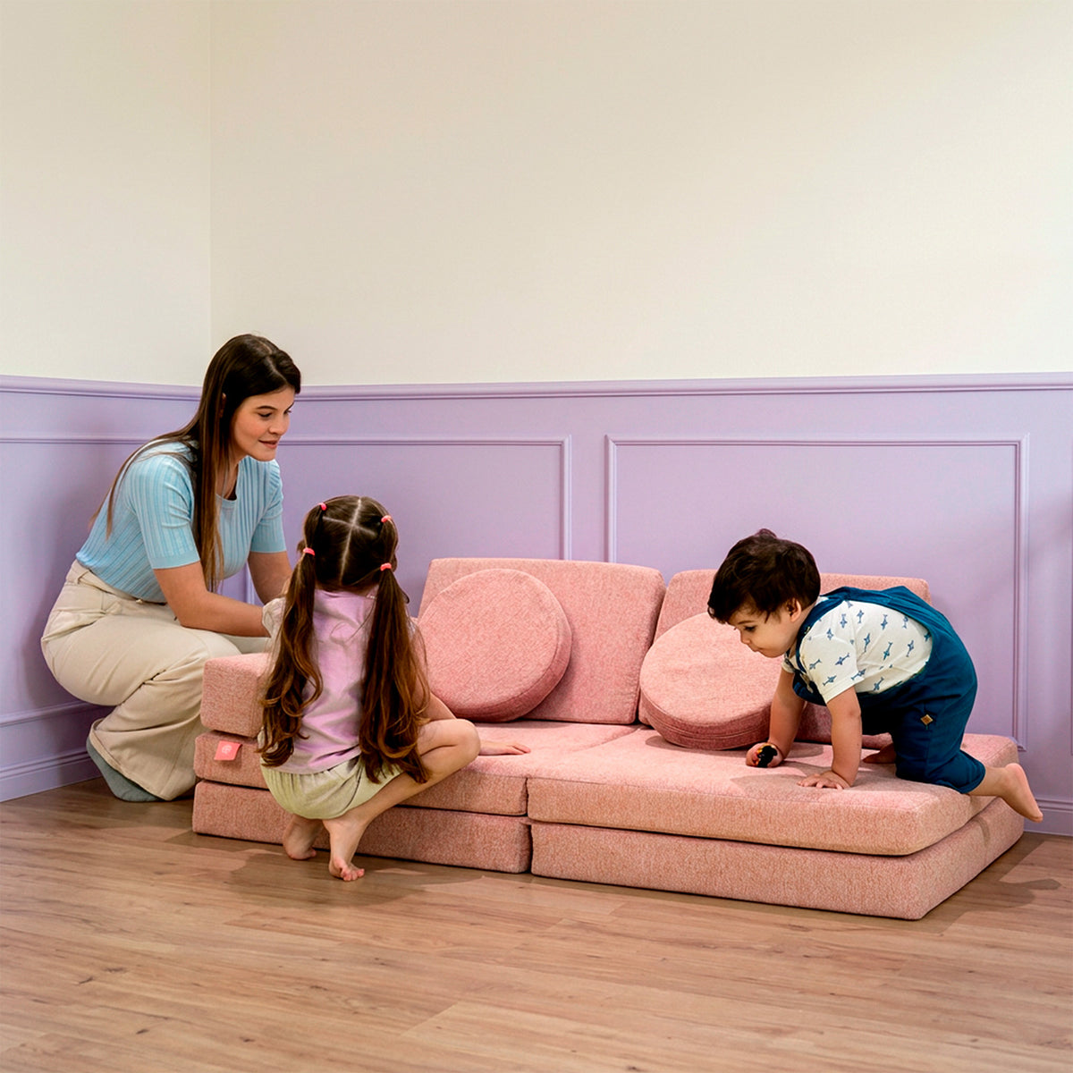 Sofá Modular Infantil Aventuras Play - Rosa
