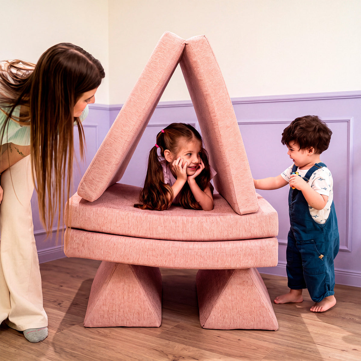 Sofá Modular Infantil Aventuras Play - Rosa