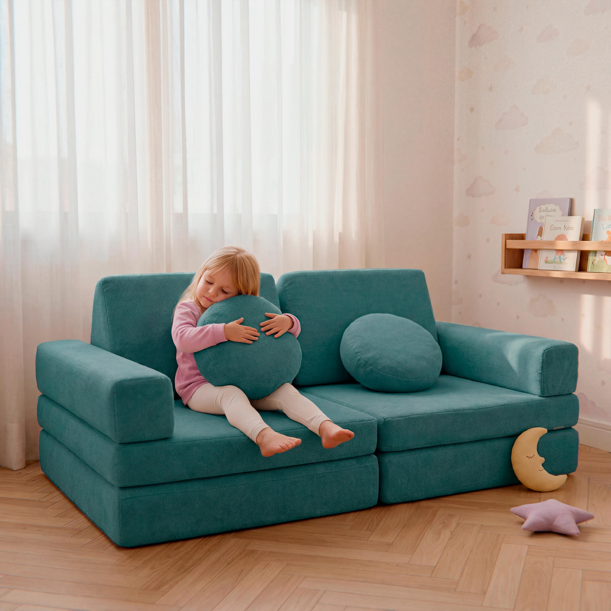 Sofá Modular Infantil Aventuras Play - Azul