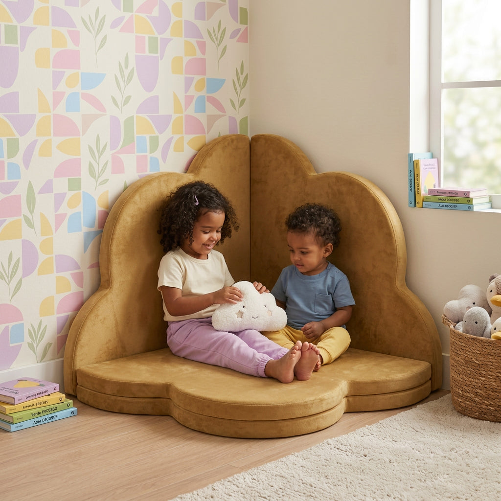 Tatame Modular Infantil Sonhos - Mostarda