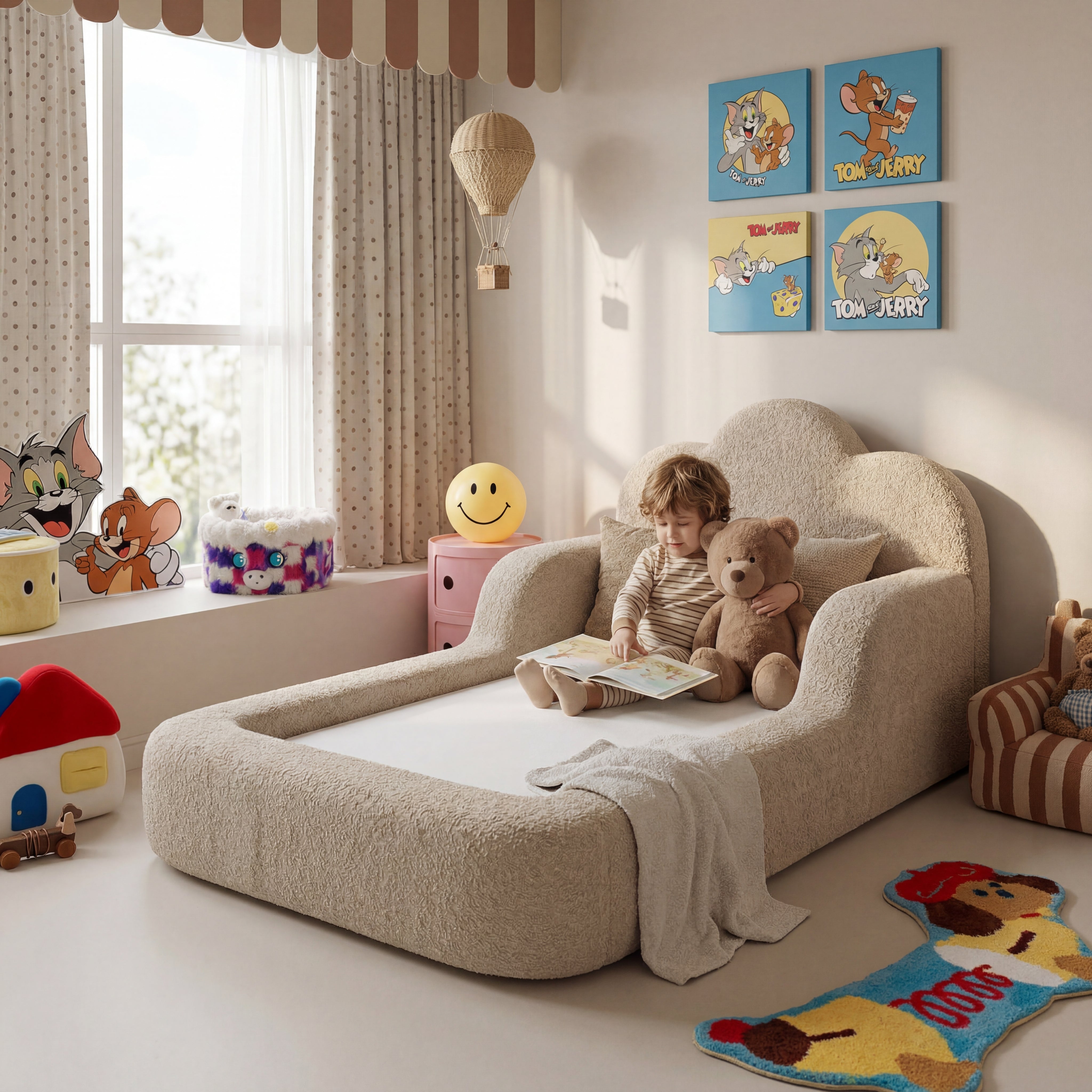 Cama Montessori Infantil Sonhos One Solteiro - Bege