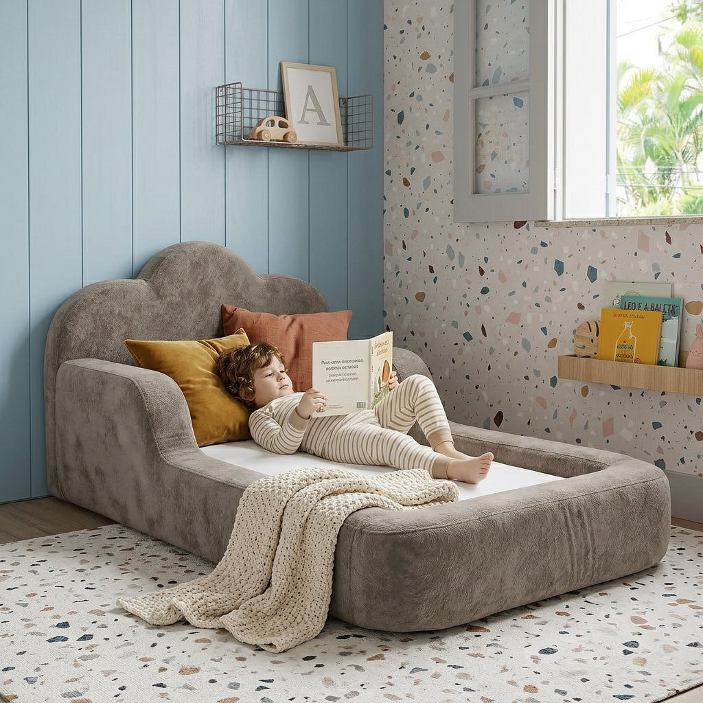 Cama Montessori Infantil Sonhos One Solteiro  - Cinza