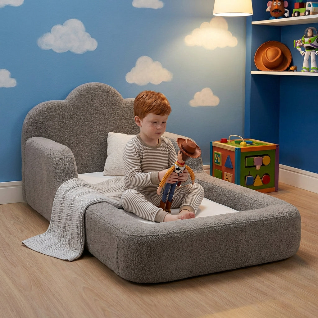 Cama Montessori Infantil Sonhos One Solteiro  - Cinza