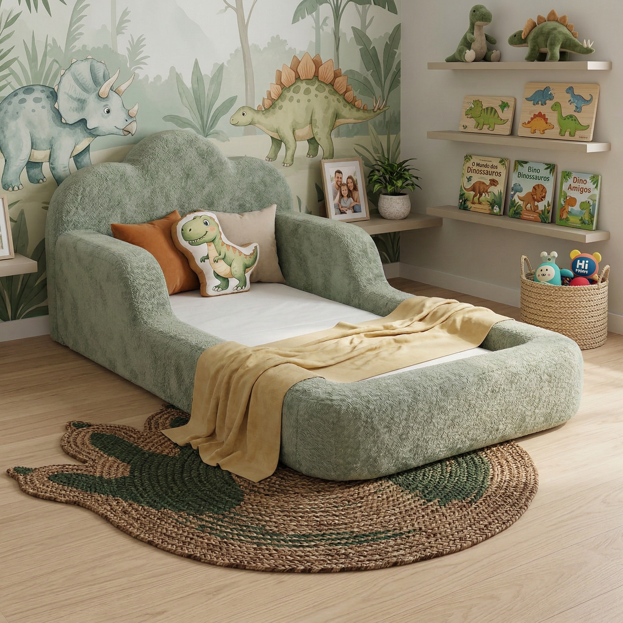 Cama Montessori Infantil Sonhos One Solteiro  - Verde