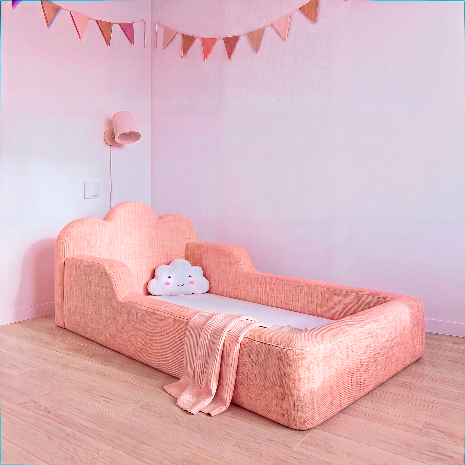 Cama Montessoriana Infantil Sonhos One Solteiro   - Rosa