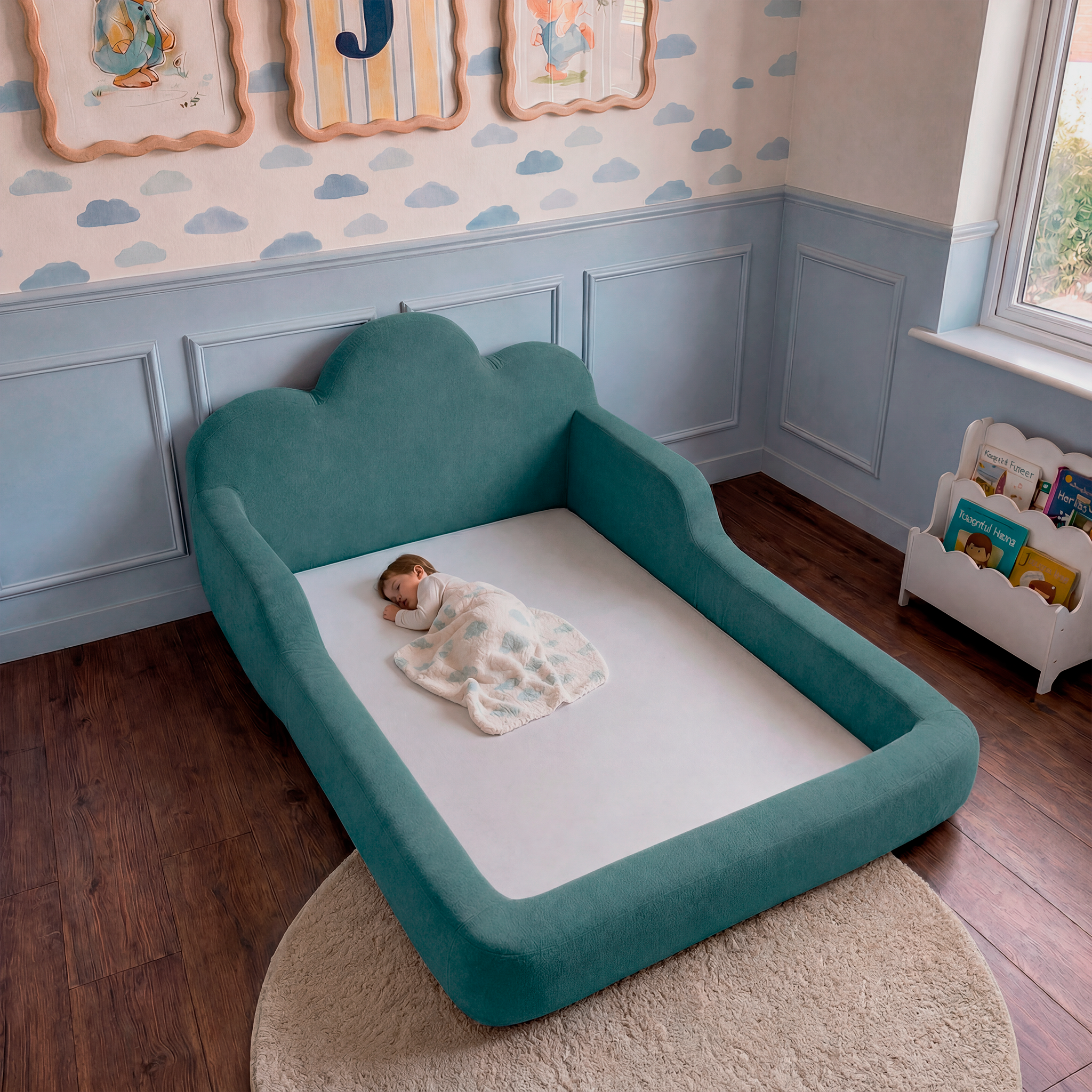 Cama Montessoriana Infantil Sonhos One Solteiro  - Azul