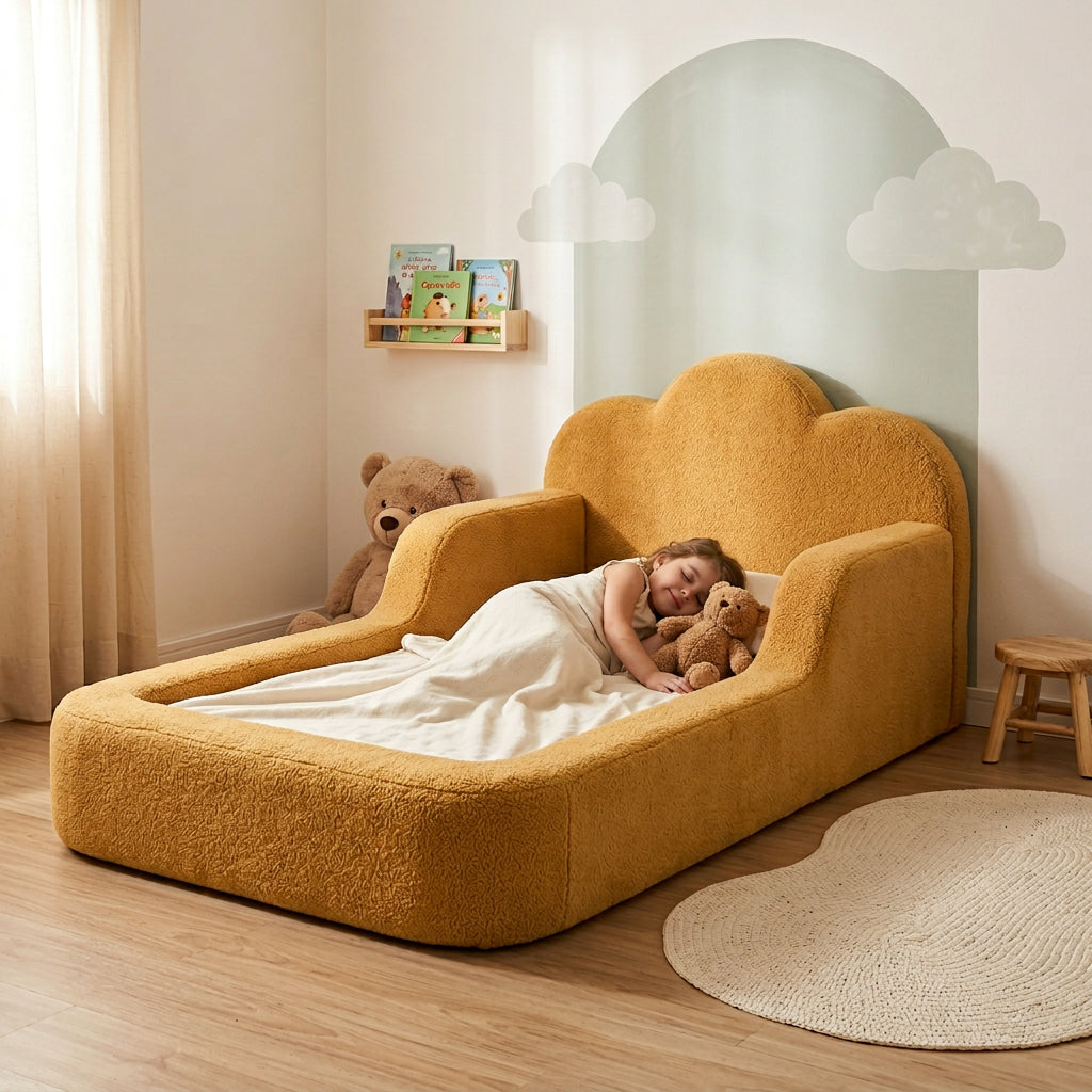 Cama Montessori Infantil Sonhos One Solteiro - Mostarda