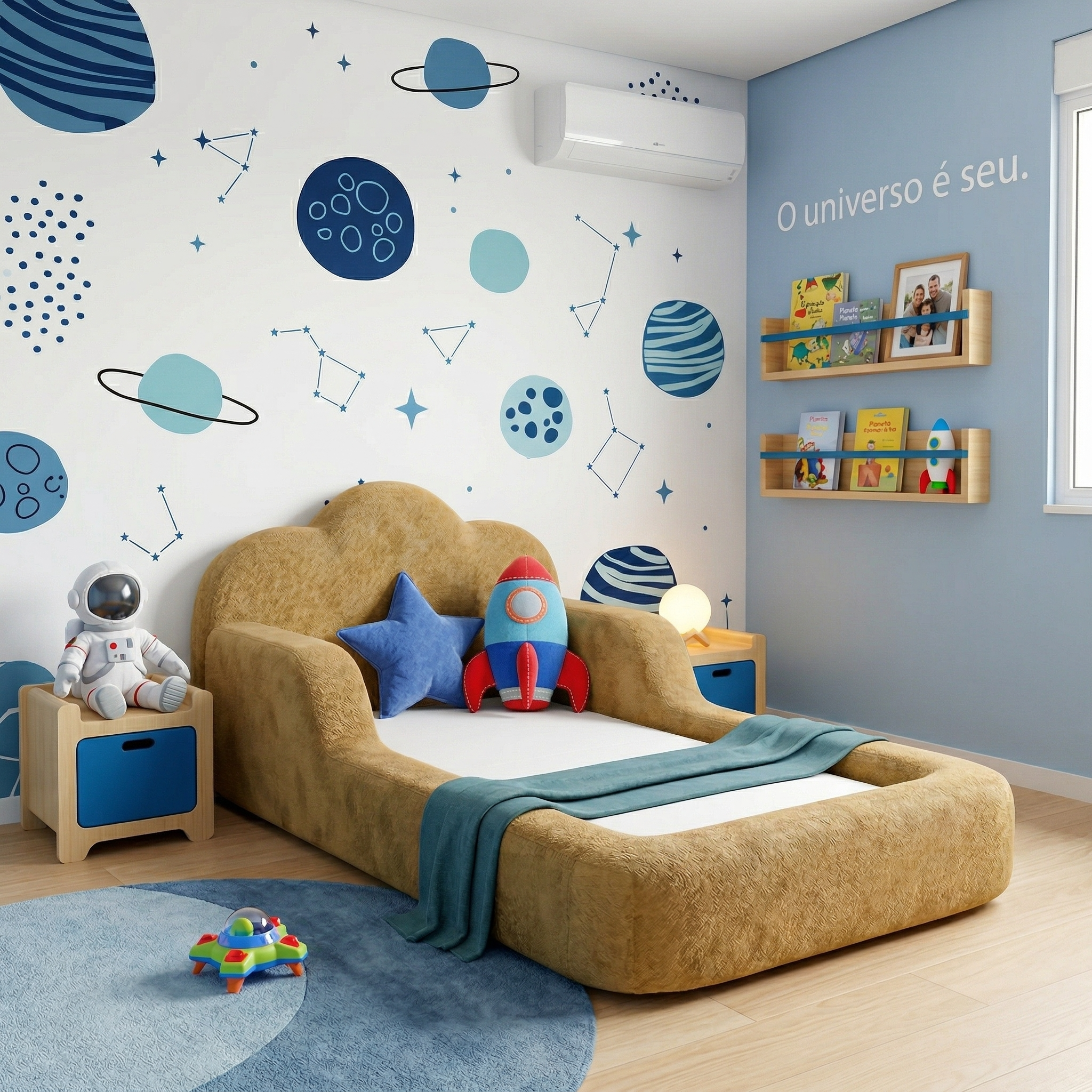 Cama Montessori Infantil Sonhos One Solteiro - Mostarda