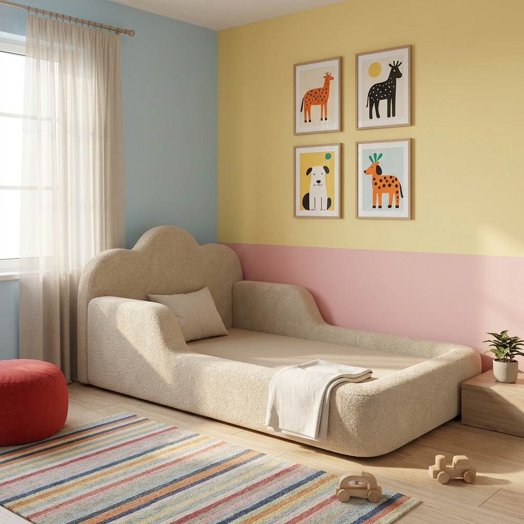 Cama Montessori Infantil Sonhos One Casal - Bege