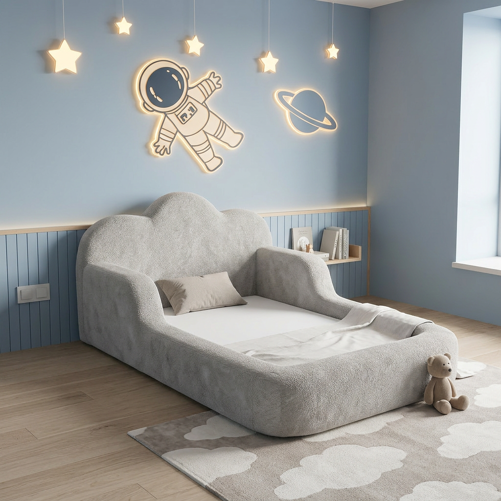 Cama Montessori Infantil Sonhos One Casal- Cinza