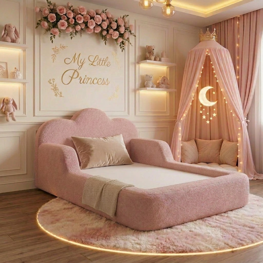 Cama Montessori Infantil Sonhos One Casal- Rosa