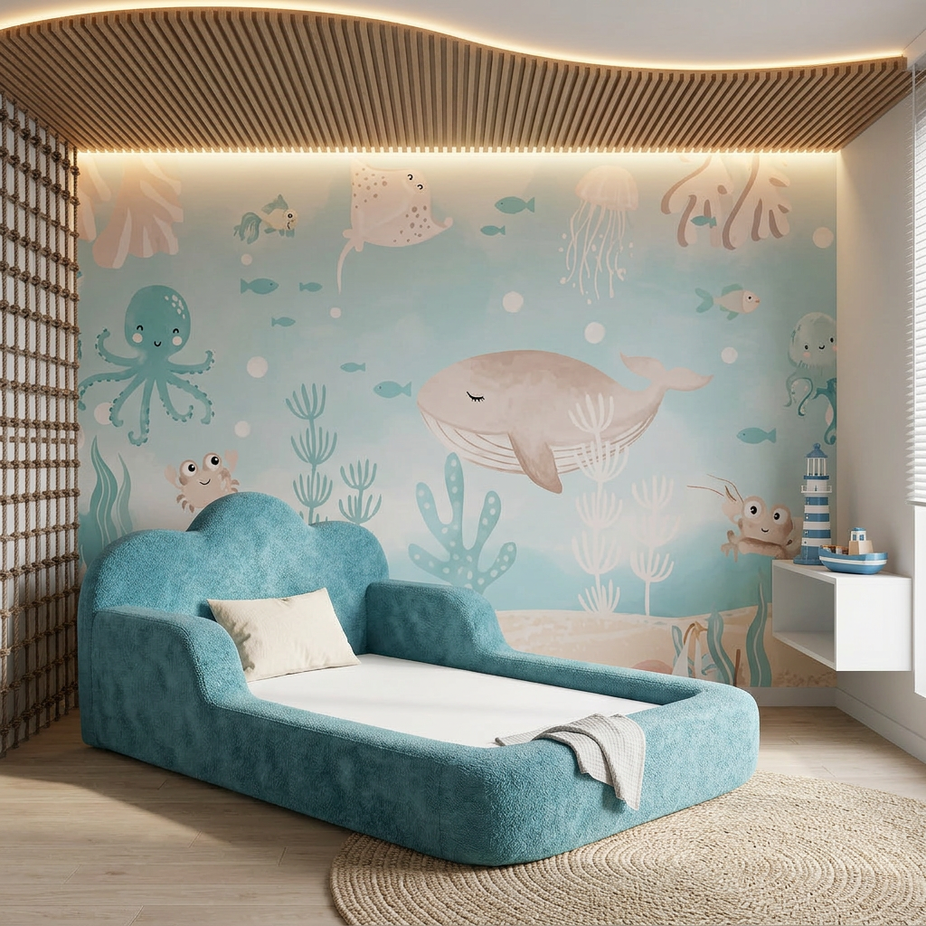 Cama Montessori Infantil Sonhos One Casal- Azul
