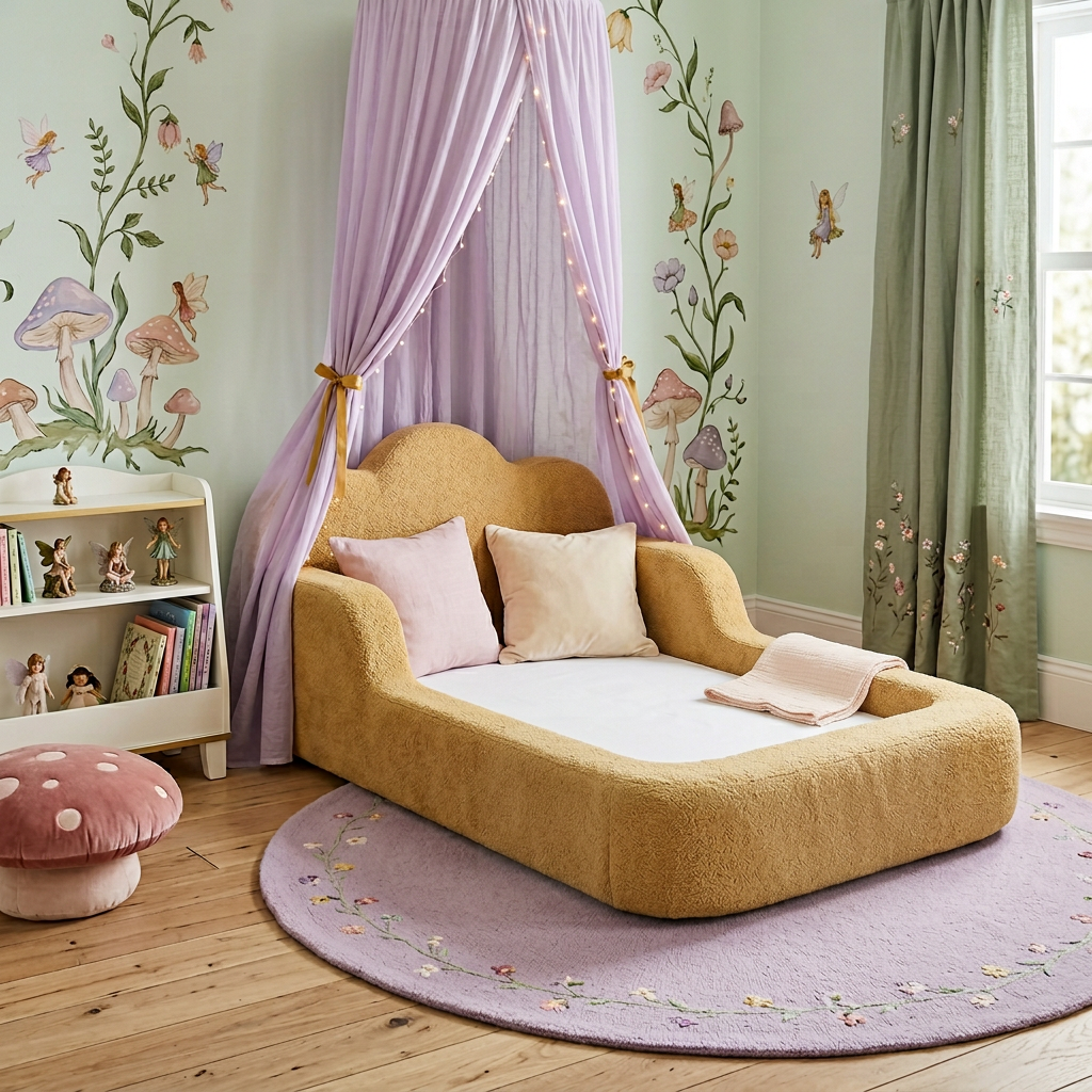 Cama Montessori Infantil Sonhos One Casal  - Mostarda