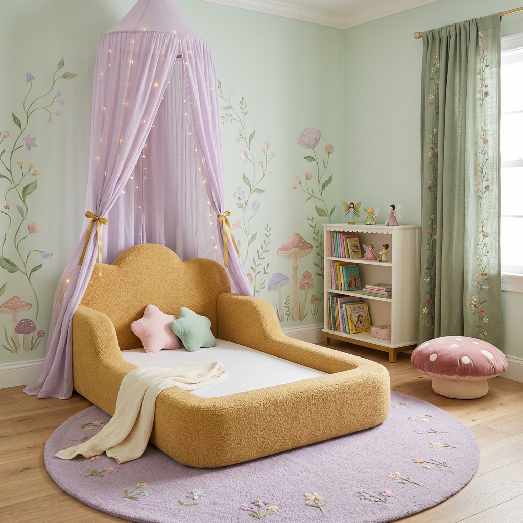 Cama Montessori Infantil Sonhos One Casal  - Mostarda
