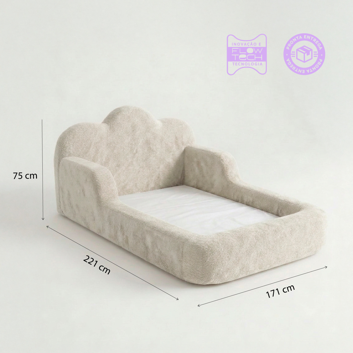 Cama Montessori Infantil Sonhos One Casal - Bege