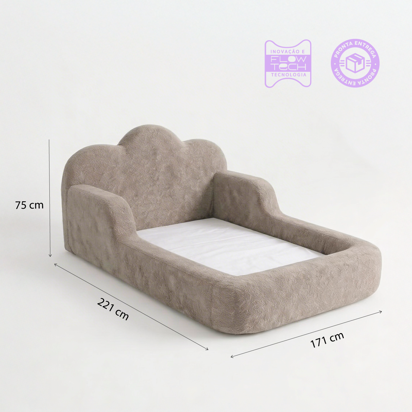 Cama Montessori Infantil Sonhos One Casal- Cinza