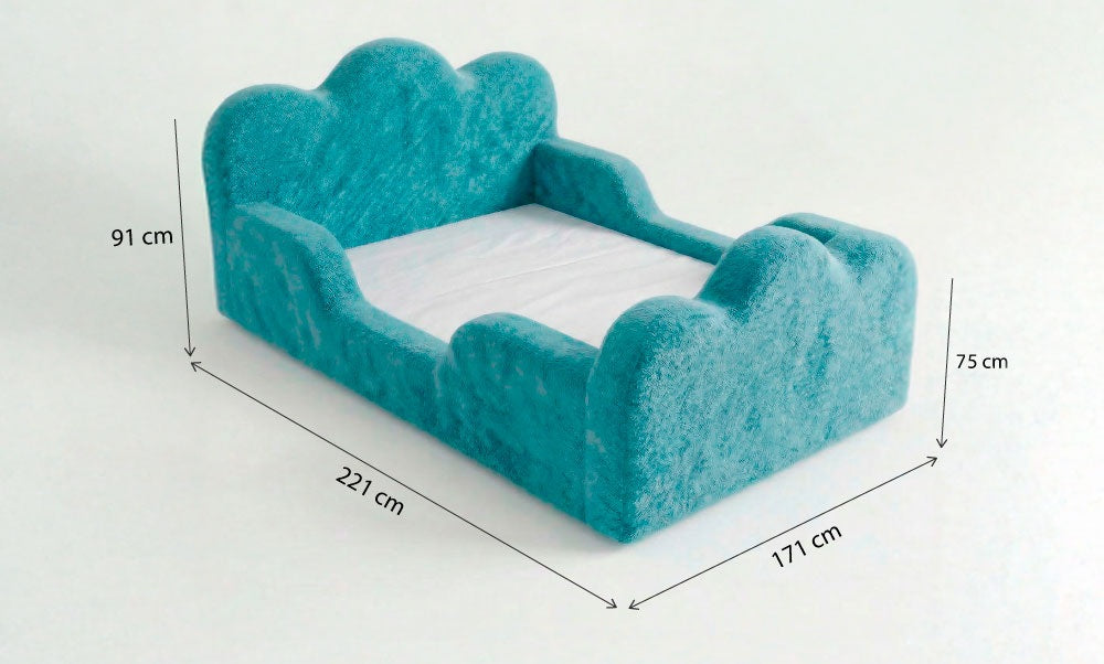 Cama Montessori Infantil Sonhos Duo Casal - Azul