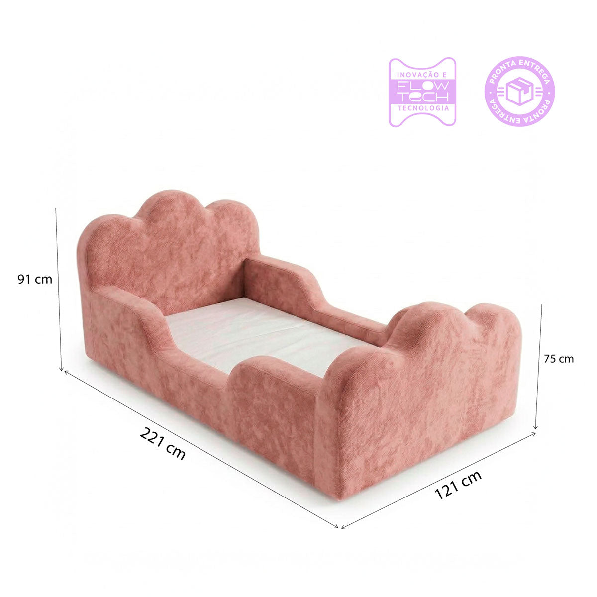 Cama Montessori Infantil Sonhos Duo Solteiro - Rosa