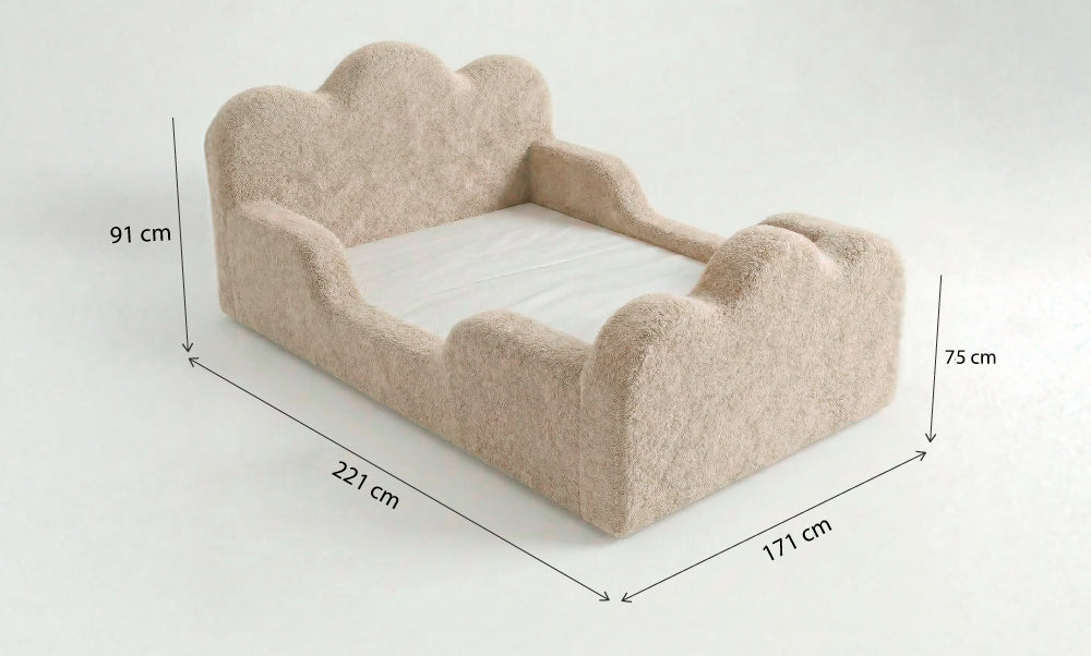 Cama Montessori Infantil Sonhos Duo Casal - Bege