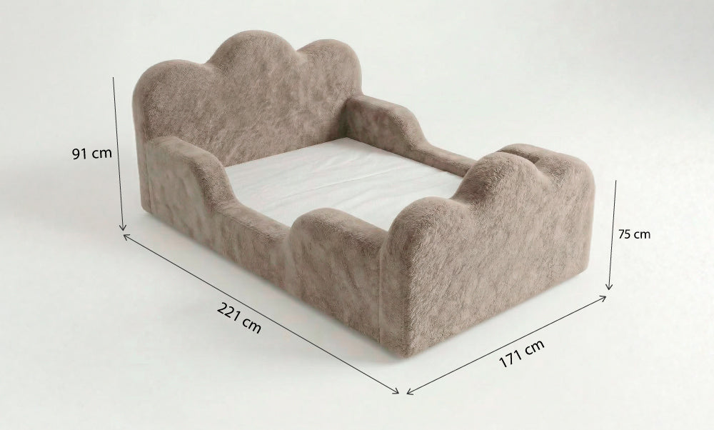 Cama Montessori Infantil Sonhos Duo Casal - Cinza