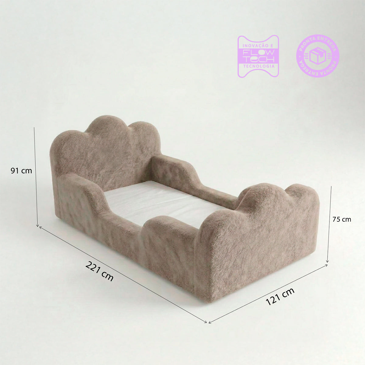 Cama Montessori Infantil Sonhos Duo Solteiro - Cinza