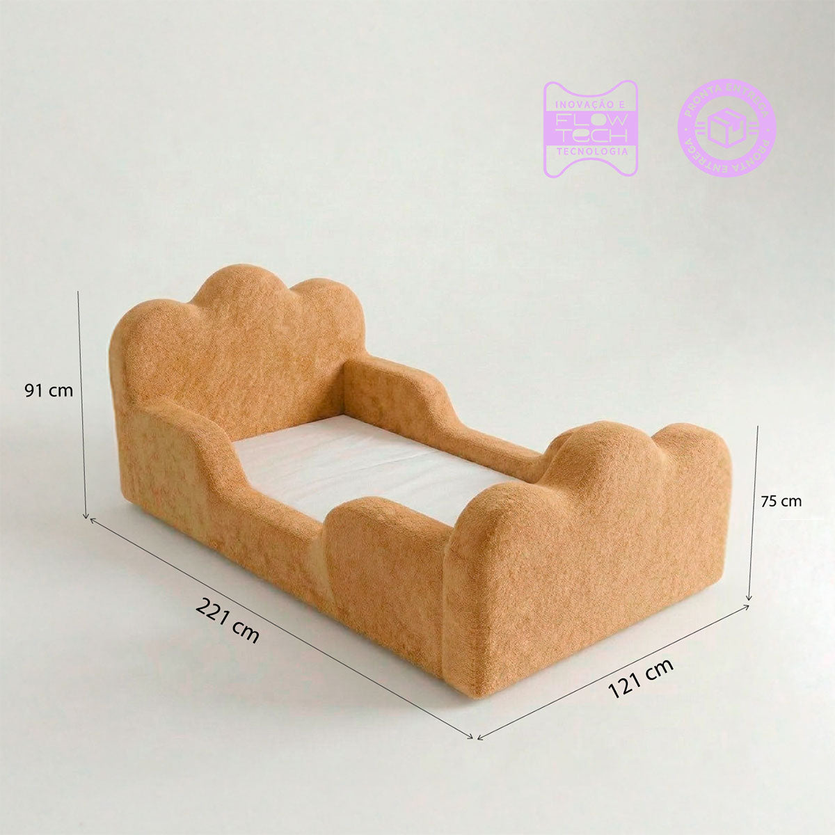 Cama Montessori Infantil Sonhos Duo Solteiro - Mostarda