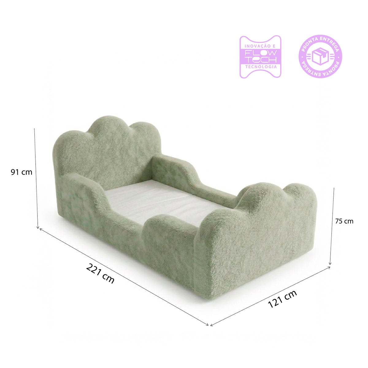 Cama Montessori Infantil Sonhos Duo Solteiro - Verde