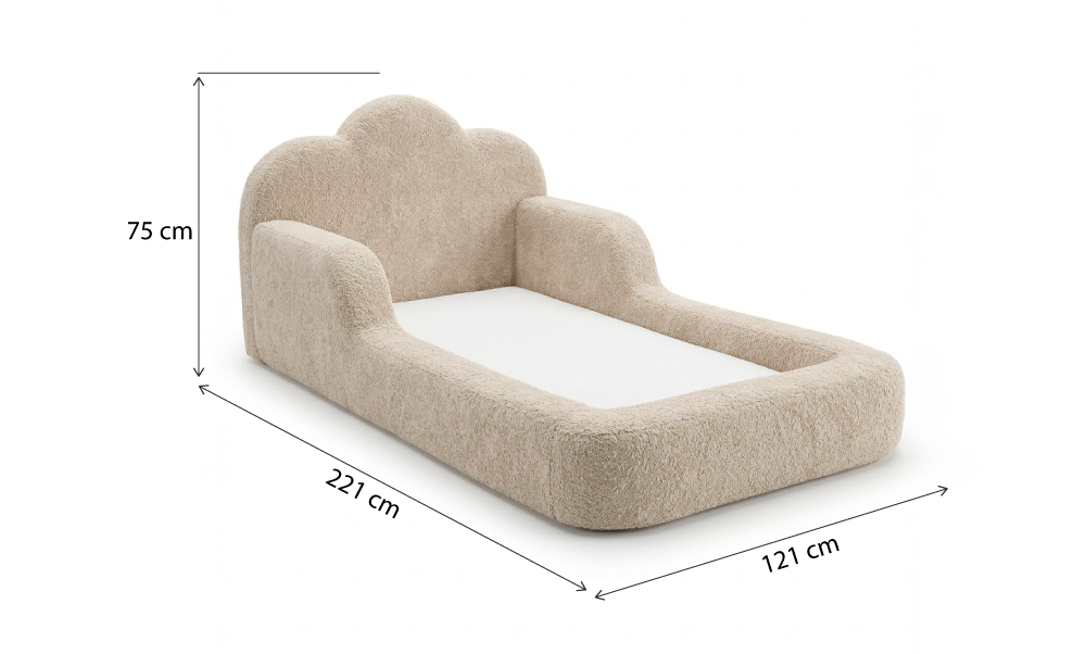 Cama Montessori Infantil Sonhos One Solteiro - Bege