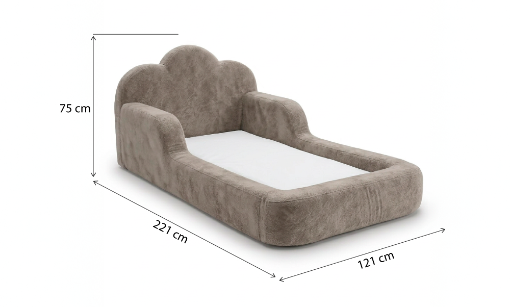Cama Montessori Infantil Sonhos One Solteiro  - Cinza