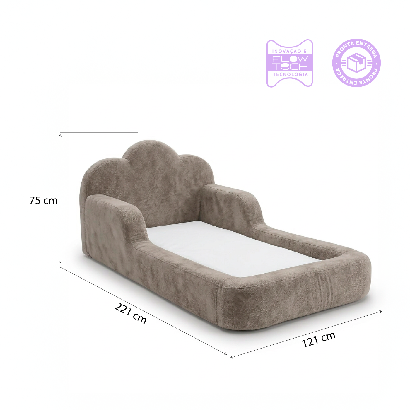 Cama Montessori Infantil Sonhos One Solteiro  - Cinza