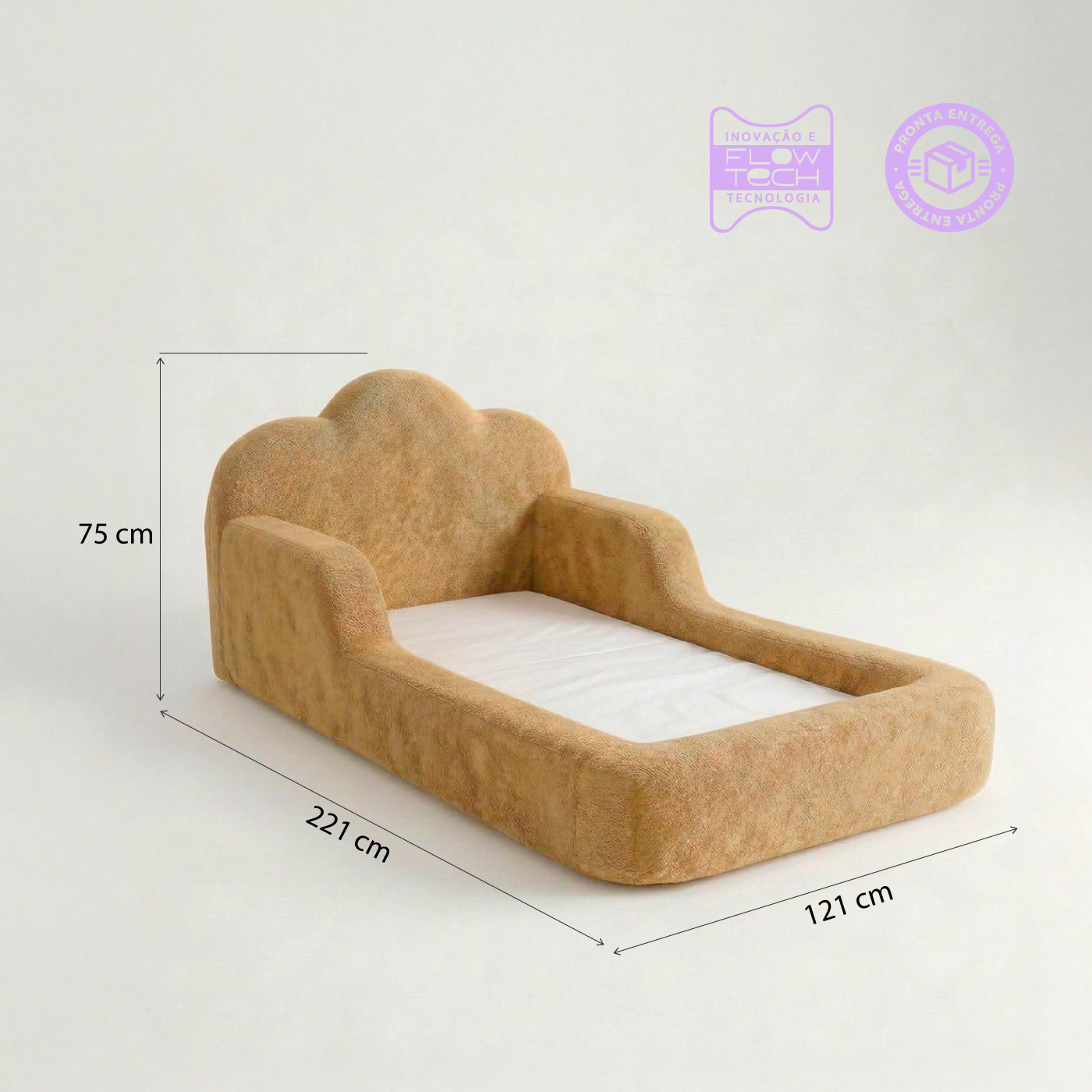 Cama Montessori Infantil Sonhos One Solteiro - Mostarda