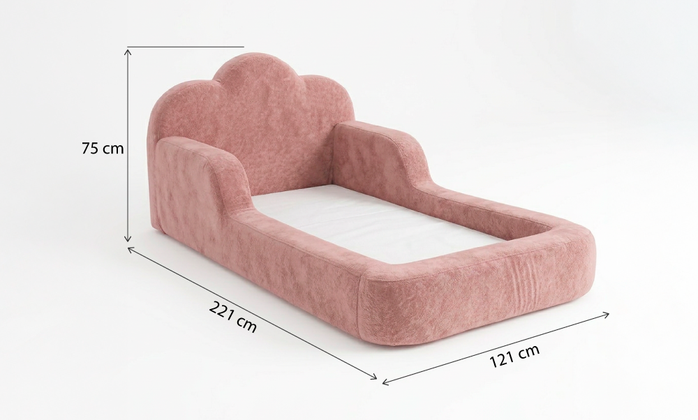 Cama Montessori Infantil Sonhos One Solteiro   - Rosa