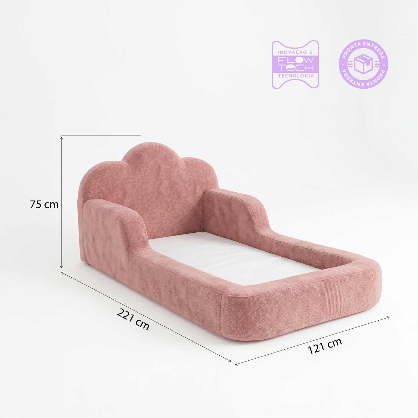 Cama Montessori Infantil Sonhos One Solteiro   - Rosa