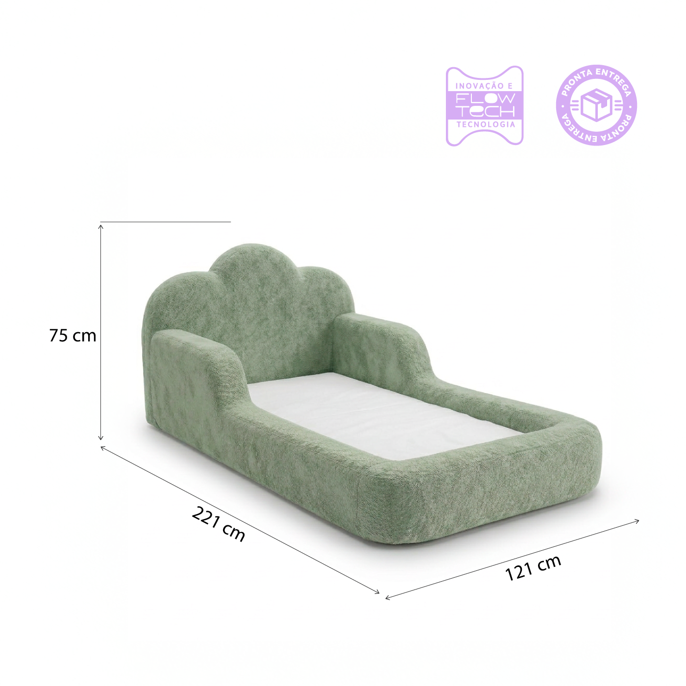Cama Montessori Infantil Sonhos One Solteiro  - Verde