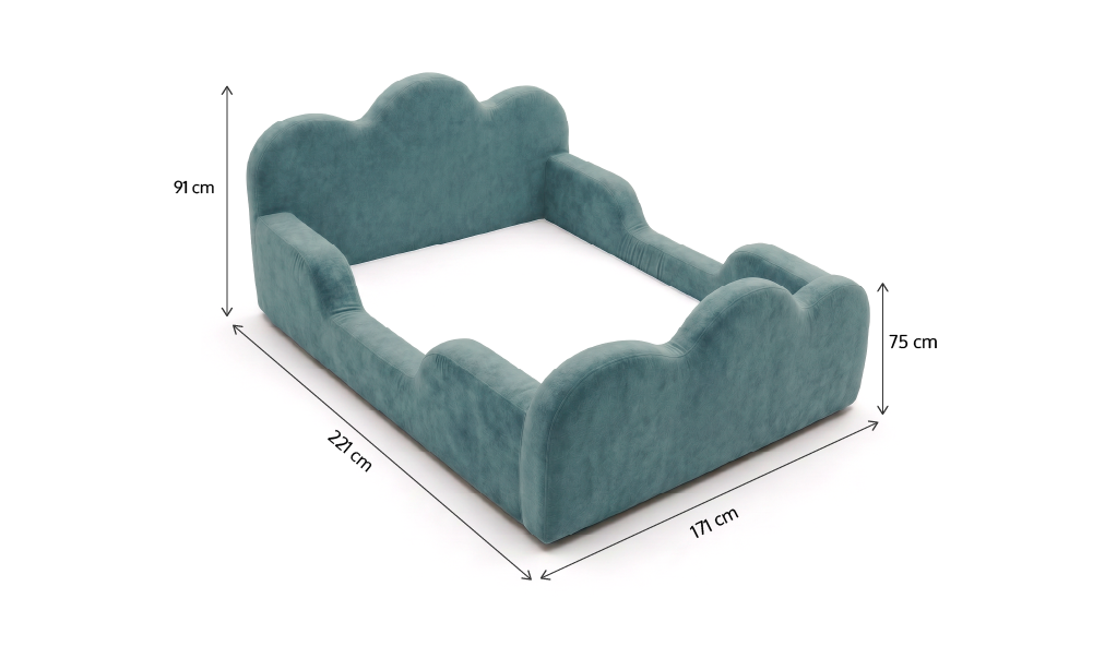 Cama Montessoriana Infantil Sonhos Duo Casal - Azul