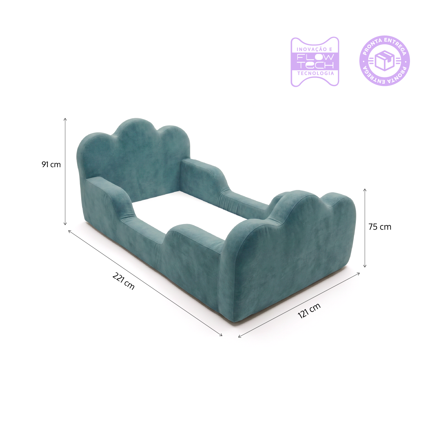 Cama Montessoriana Infantil Sonhos Duo Solteiro - Azul