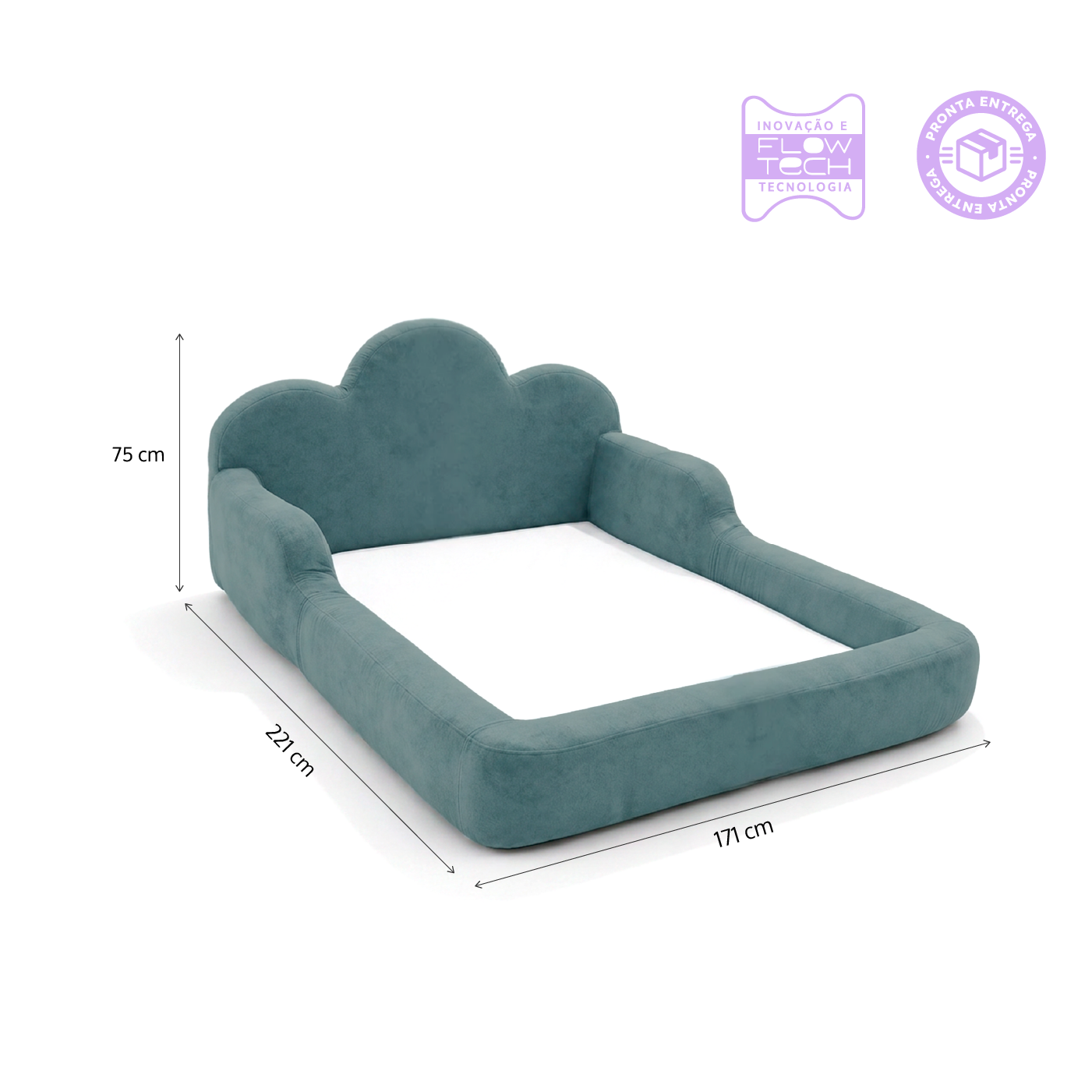 Cama Montessori Infantil Sonhos One Casal- Azul