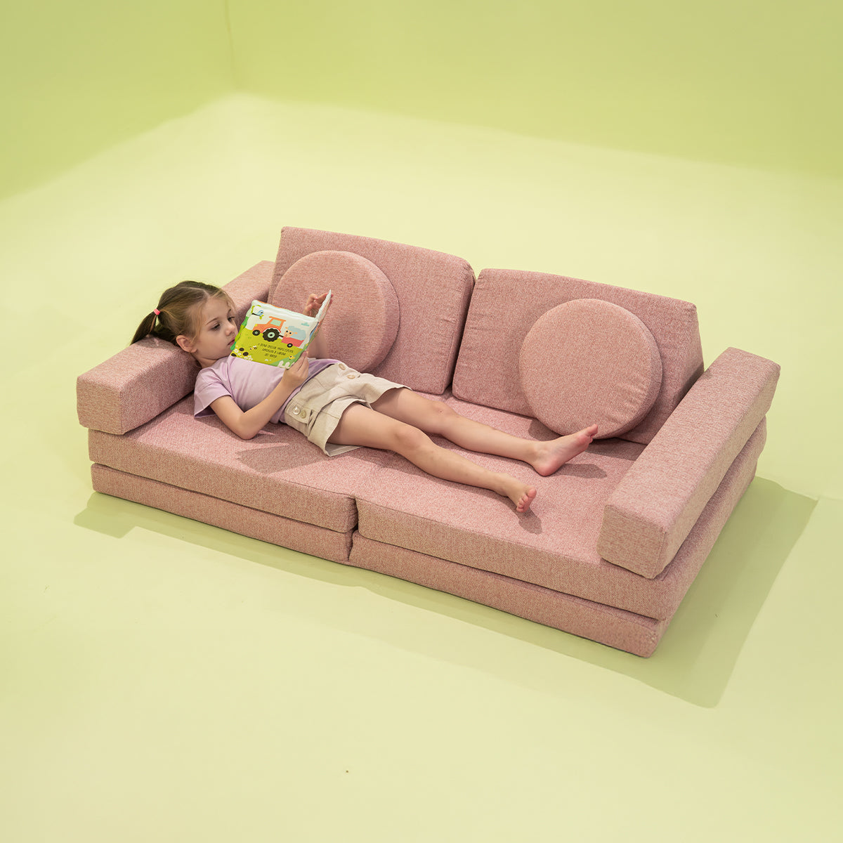 Sofá Modular Infantil Aventuras Play - Rosa