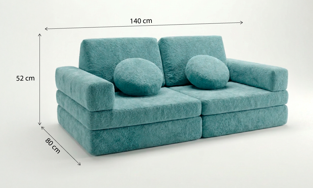 Sofá Modular Infantil Aventuras Play - Azul