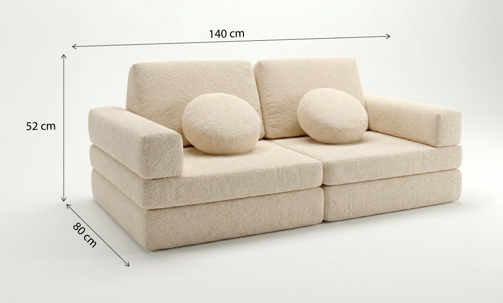 Sofá Modular Infantil Aventuras Play - Bege