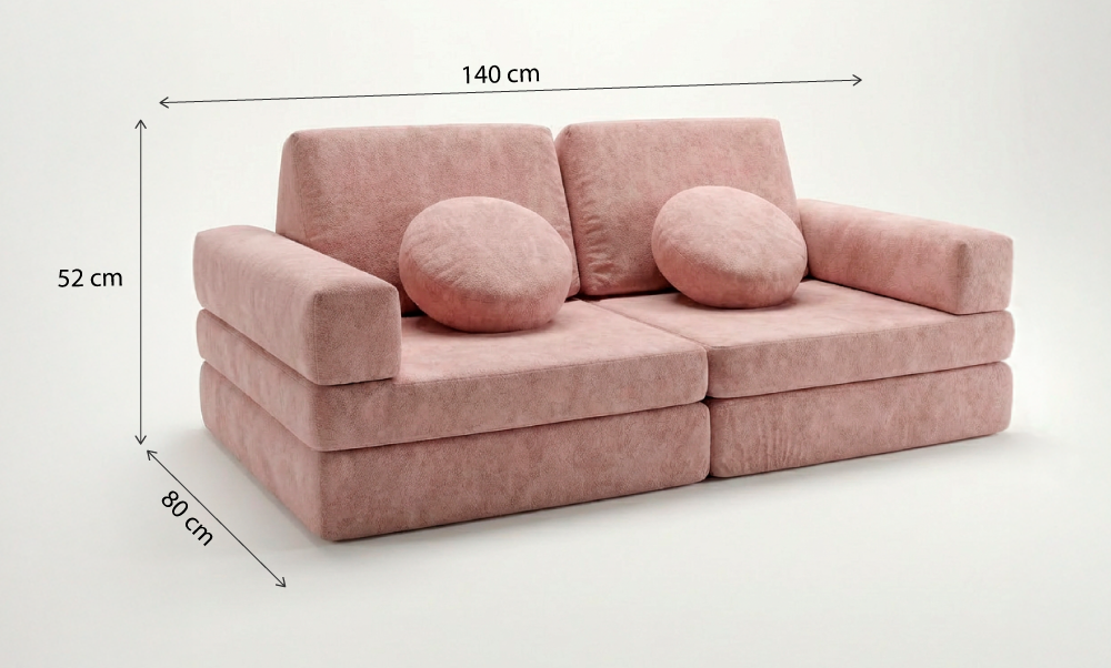 Sofá Modular Infantil Aventuras Play - Rosa