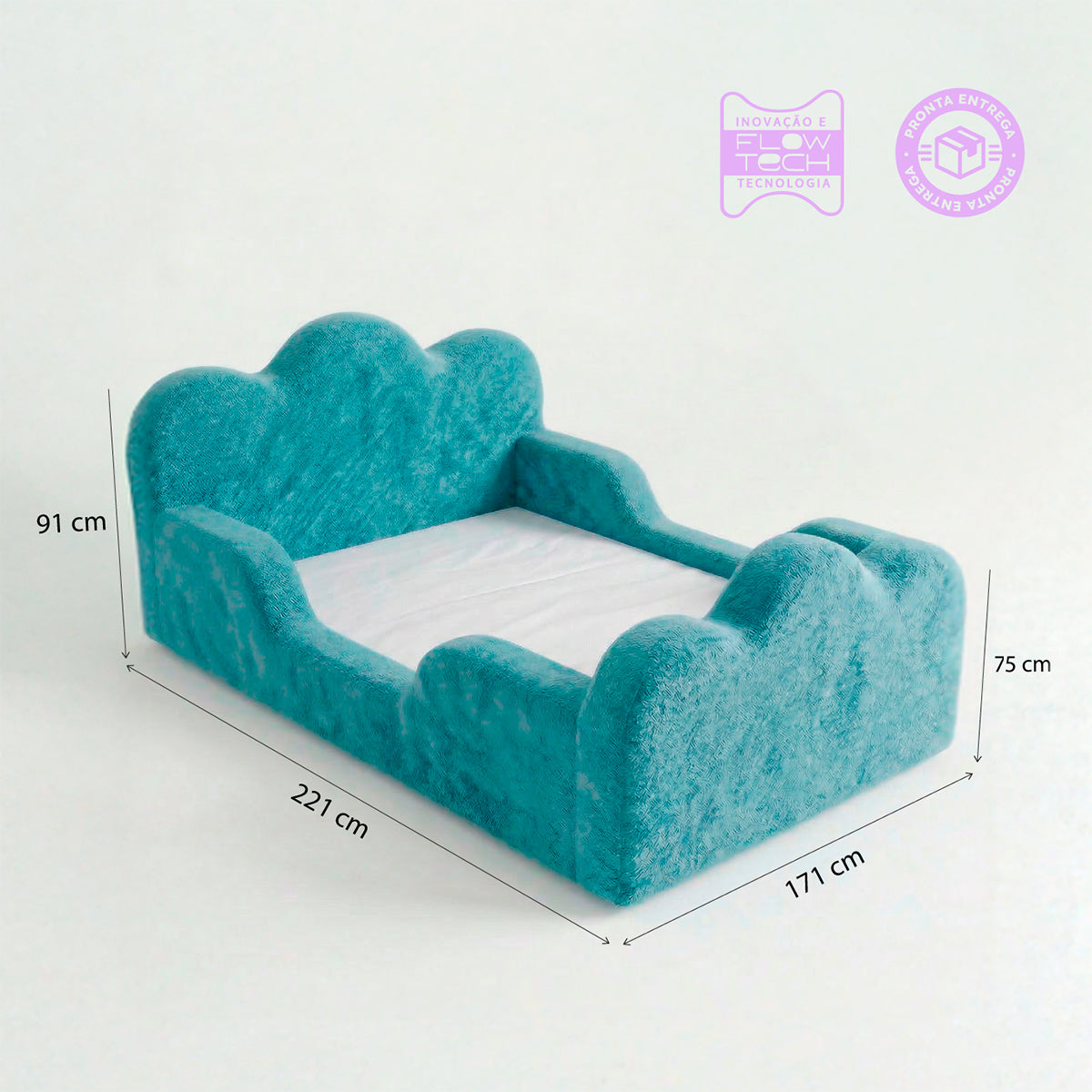 Cama Montessori Infantil Sonhos Duo Casal - Azul