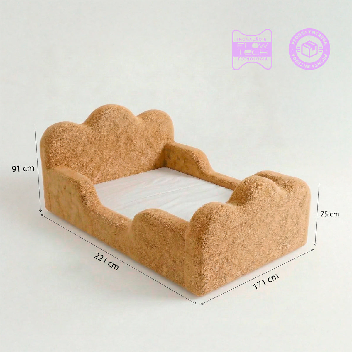 Cama Montessori Infantil Sonhos Duo Casal - Mostarda